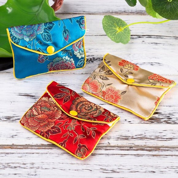 Jewellery Jewelry Silk Purse Pouch Gift Bags, Multiple Colors, Pack of 12 Small - Picture 2 of 8